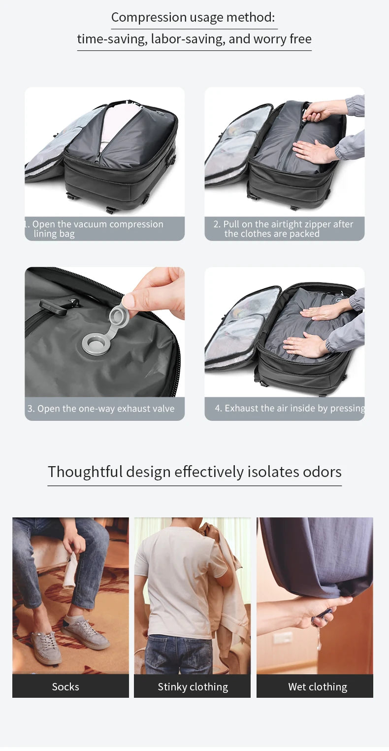 INFEYLAY 17" Vacuum Compression Travel Backpack