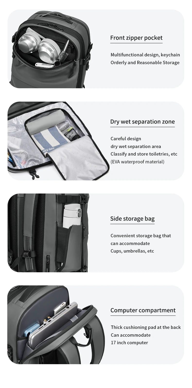 INFEYLAY 17" Vacuum Compression Travel Backpack